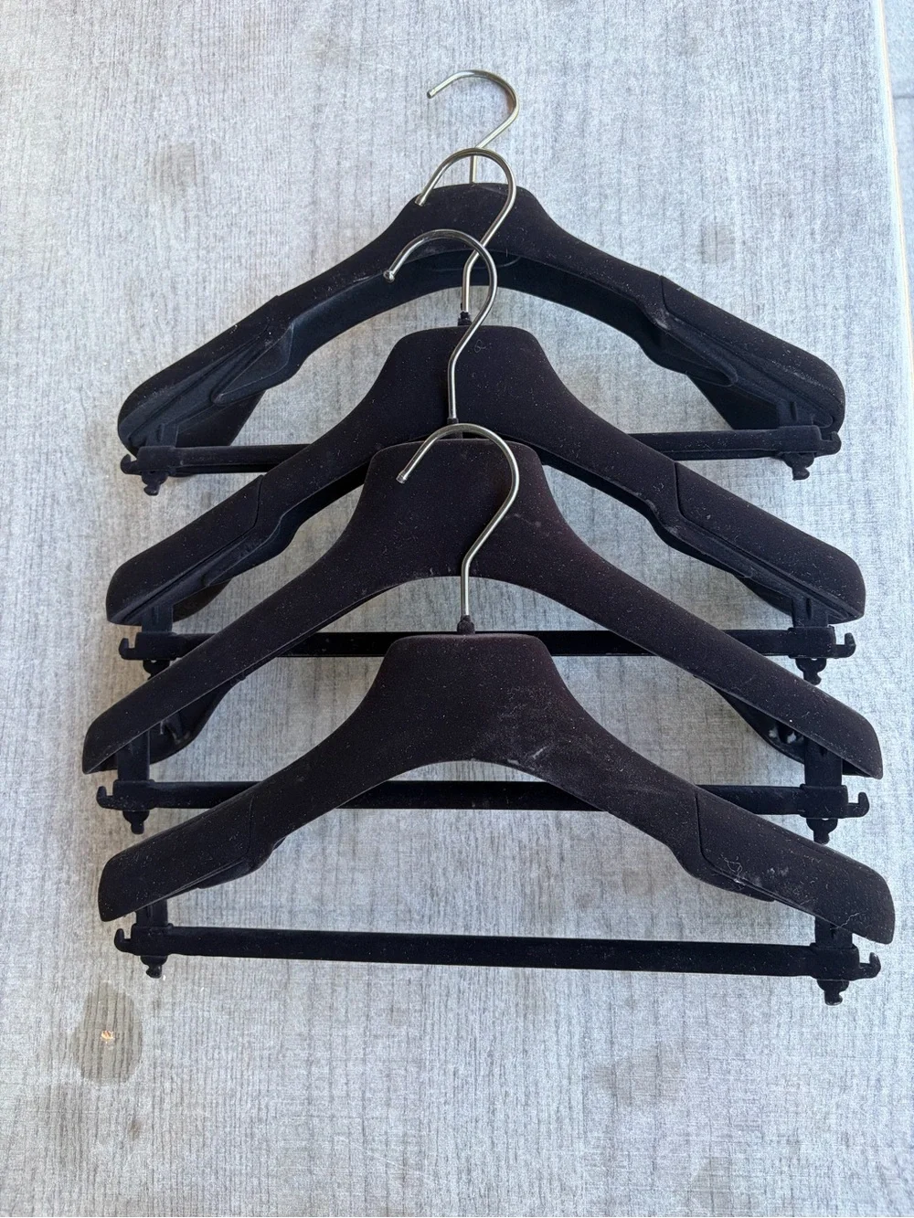 Valentino Black Velvet Garment Hangers — Set of 4